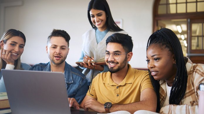 a group of international students