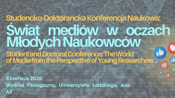 Poster of the conference entitled "The World of Media From the Perspective of Young Researchers"