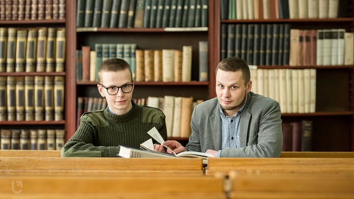 Łukasz Czacharowski with an interviewer
