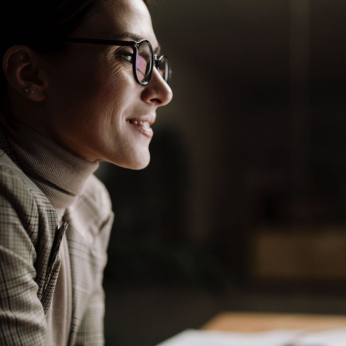 looking at a monitor - a decorative element