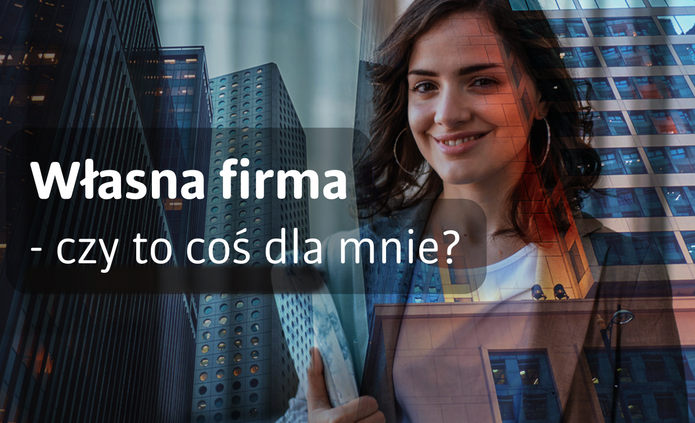 uśmiechająca się kobieta na tle nowoczesnych biurowców