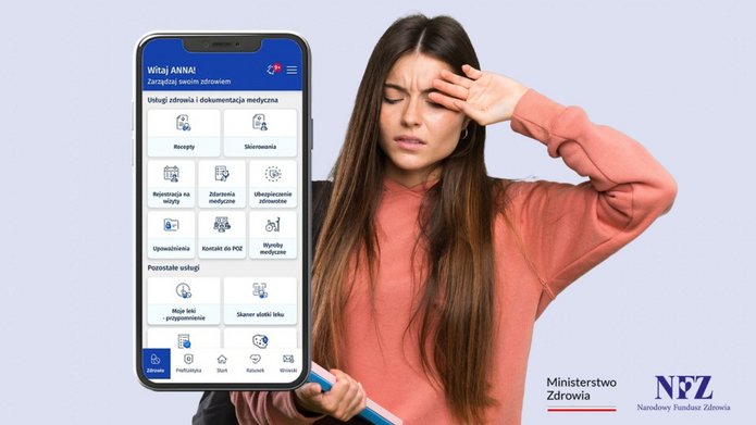 Graphic featuring a mobile phone and a student