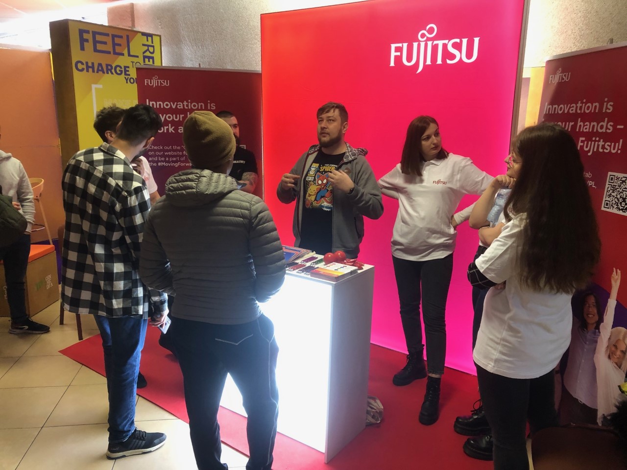 A group of young people at the job fair